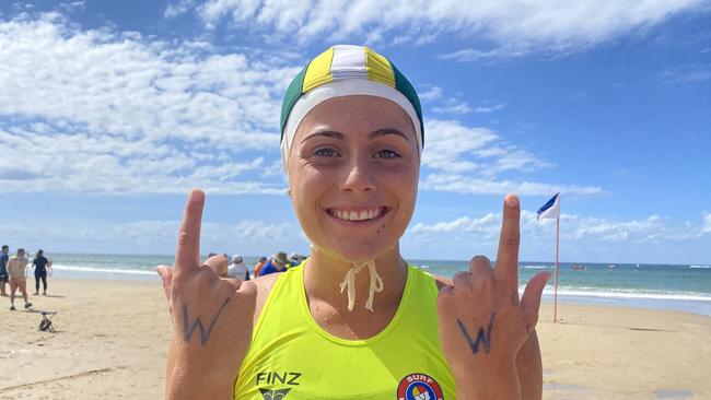 Young surf life saver Bella Williams dedicated her win to her late coach.