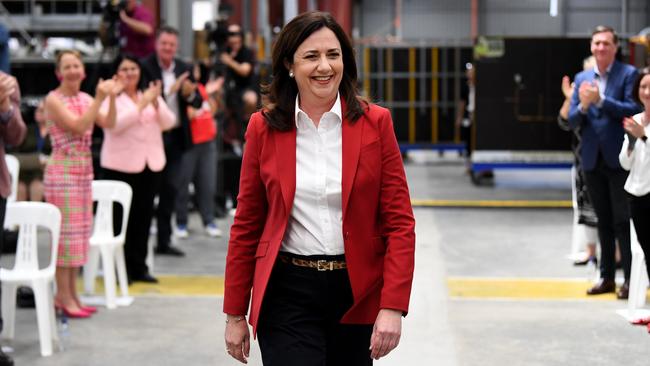 Premier Annastacia Palaszczuk arrives at the Labor launch in Beenleigh. Picture: NCA NewsWire / Dan Peled