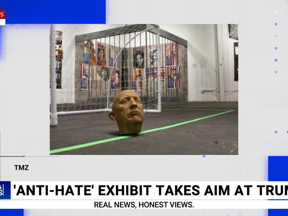 ‘Astounding’: Art exhibit uses Donald Trump’s head as soccer ball