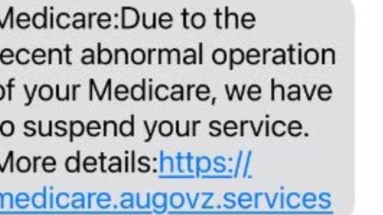 An example of a scam text message. Picture: ACCC