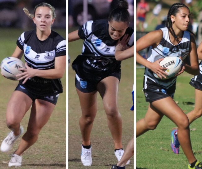 Mia Rodgers, Sian Filipo and Carmela Kolopeaua of Wests Womens Opens. Pictures: Wests Touch