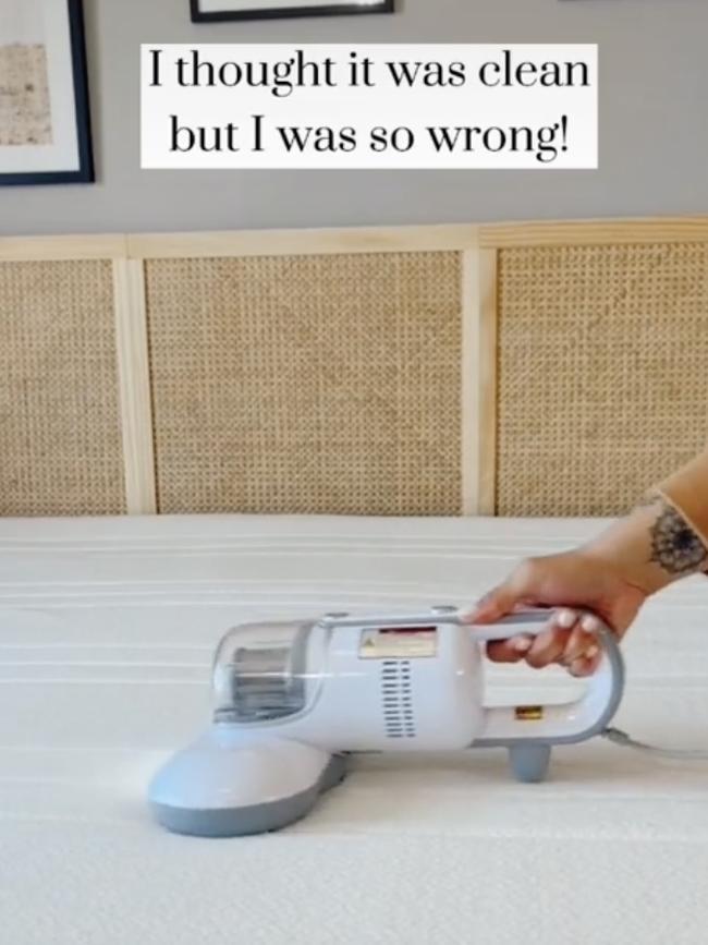 Cleaning influencer Carolina Mccauley used the vacuum for five minutes. Picture: TikTok/@carolina.mccauley