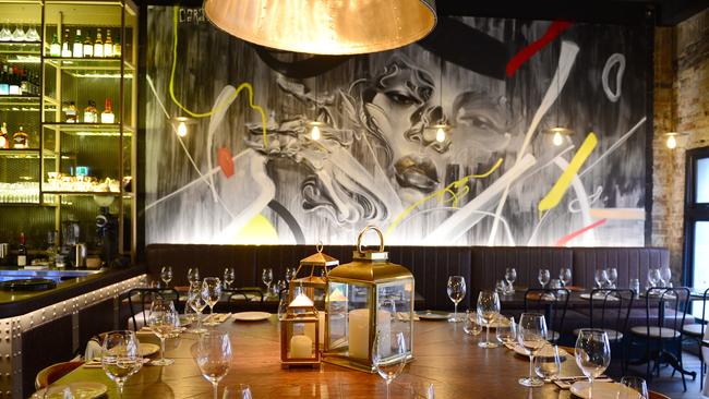 Another standout feature of Eastside Grill in Chippendale is the stand-out mural. Photo: Jeremy Piper