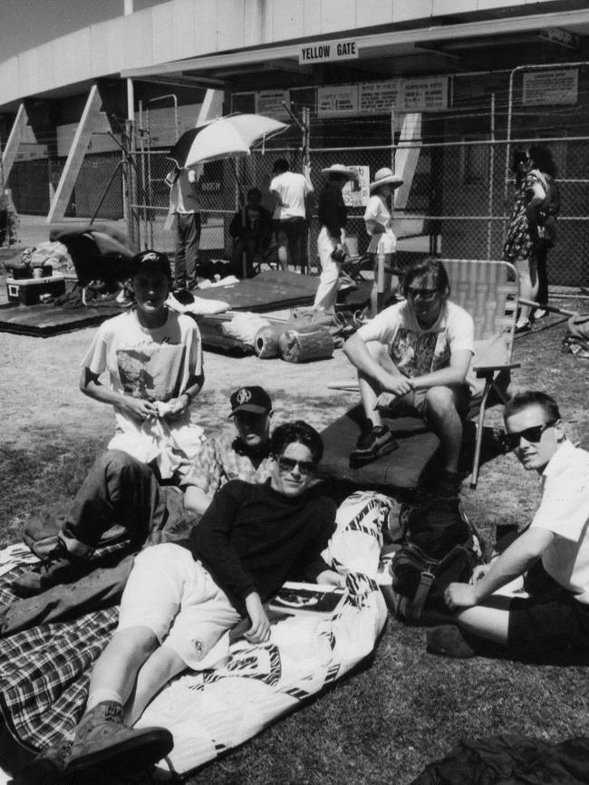 Music fans camp outside of Football Park prior to U2's Zoo TV Tour Adelaide concert.