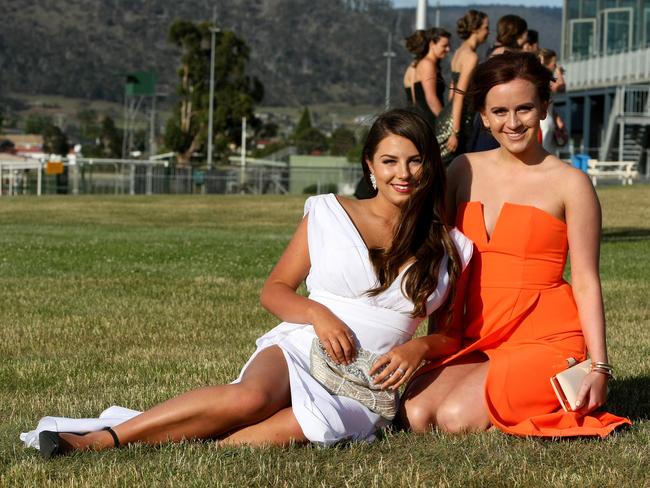 L to R: Eve Kent and Cassie Trepkowski at the St Mary's School formal at Tattersalls Park on Friday 28 November 2014