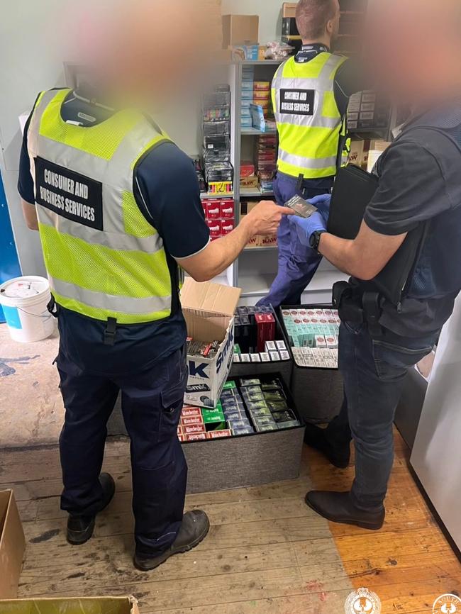 Detectives from SAPOL’s Serious and Organised Crime Branch raided a private residence, several businesses and a storage facility as part of Operation Eclipse. Picture: SA Police