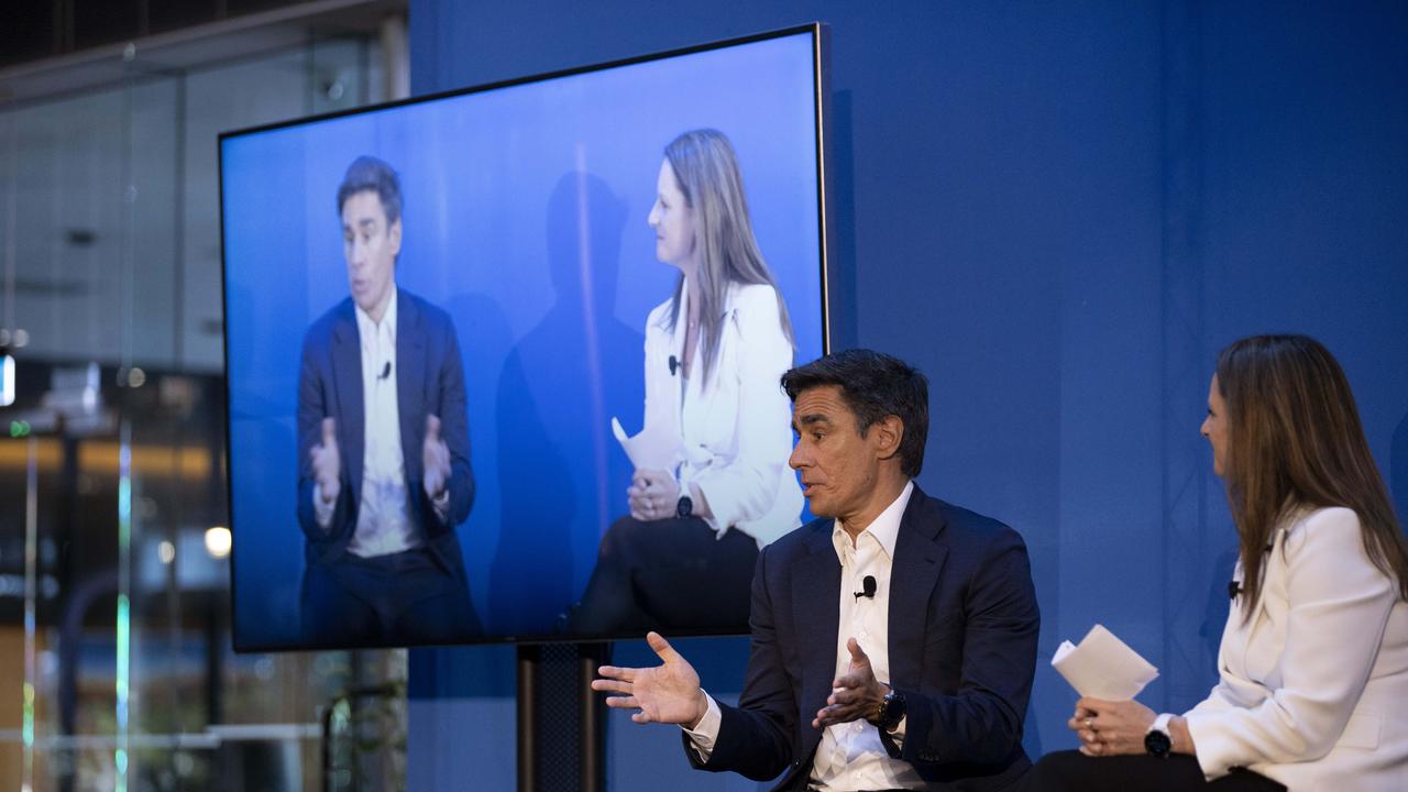 Monday 12th May 2025. ANZ new CEO Nuno Matos on his first day at a Town Hall meeting at the ANZ building in Docklands, Melbourne. Picture: Arsineh Houspian.