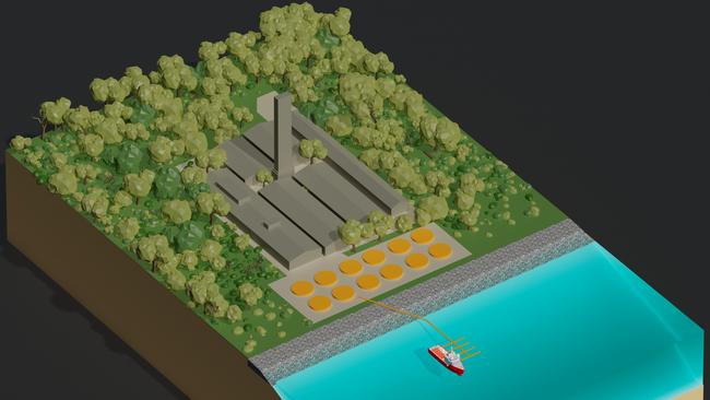 Artist's impression of SunCable's proposed cable manufacturing facility at Bell Bay. Picture: Supplied