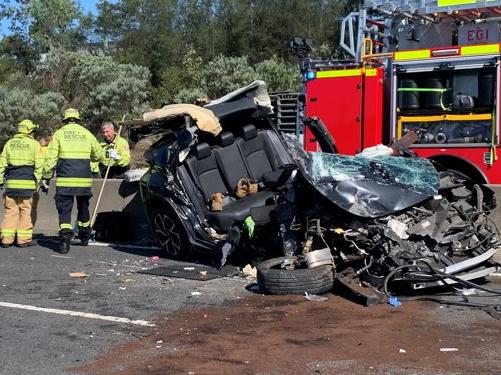 CareFlight responded to the multi-vehicle crash on the M4 at Eastern Creek on Monday. Picture: CareFlight