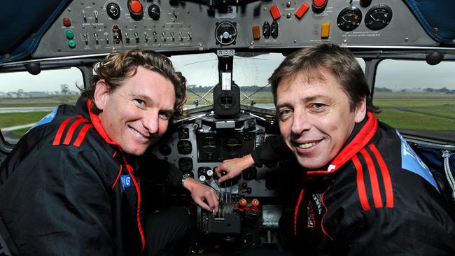 James Hird and Mark Thompson. Picture: Michael Dodge