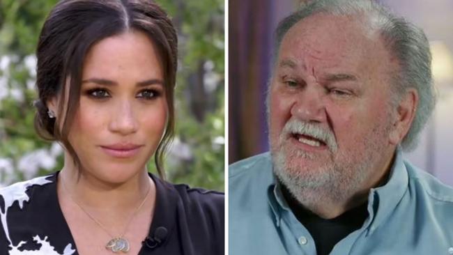 Meghan Markle and estranged father Thomas Markle, who suffered a “major stroke”.