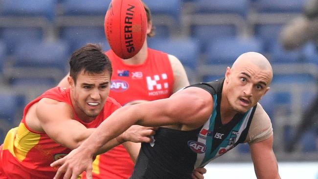 Sam Powell-Pepper starred against Gold Coast Suns at the Adelaide Arena, Jiangwan Stadium in Shanghai, China. Picture: David Mariuz.