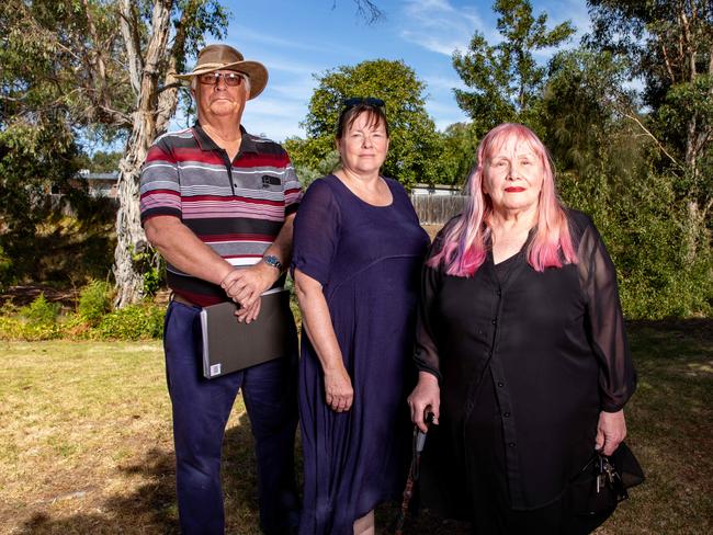 Risdon Vale Residents Garry Witt, Regina Williams, and Irena Luckus were among residents who were fed up with certain activities at Reprocess. Picture: Linda Higginson