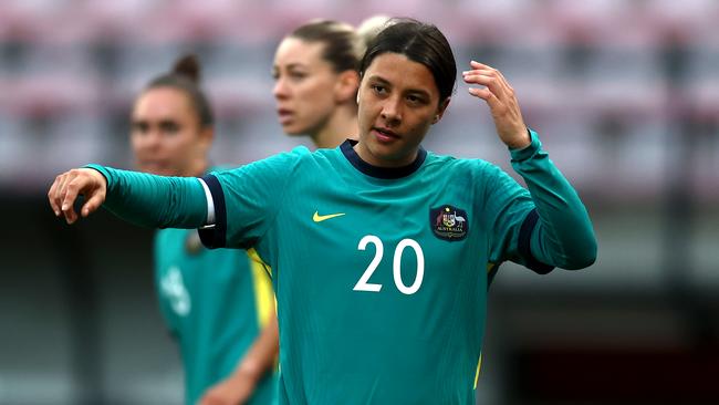 Sam Kerr could be forced to quit their clubs. Picture: Dean Mouhtaropoulos/Getty