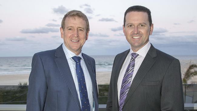 Nationals president Larry Anthony with business partner and two-time federal LNP candidate Malcolm Cole. Picture: Jerad Williams