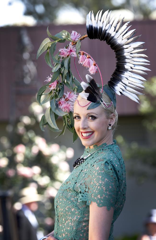 Leeanne Symes wearing a Pegi Lea design hat. Picture: David Caird.