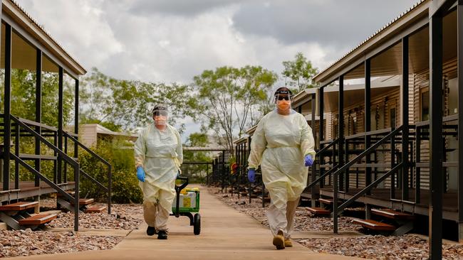 The 21-year-old Cairns woman is currently at the Howard Springs Corona virus quarantine Centre on Darwin's outskirts. Picture: Glenn Campbell