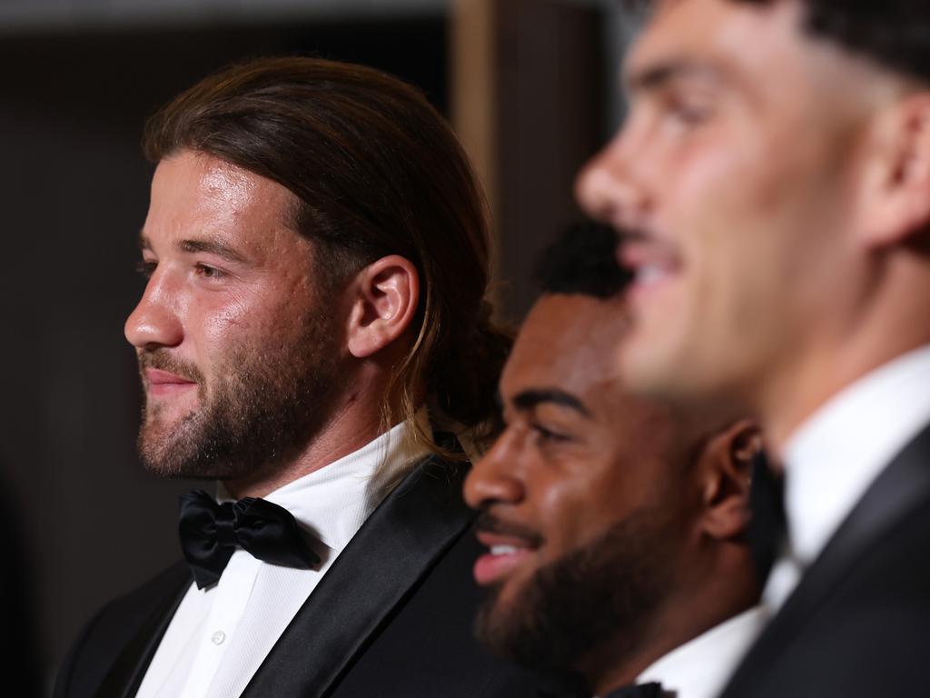 Broncos stars Patrick Carrigan, Ezra Mam and Herbie Farnworth made the NRL Team of the Year. Picture: Mark Kolbe/Getty