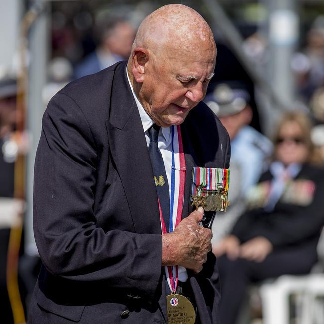 David Mattiske at the ANZAC Day Service at Broadwater Parklands in 2019. Picture: Jerad Williams