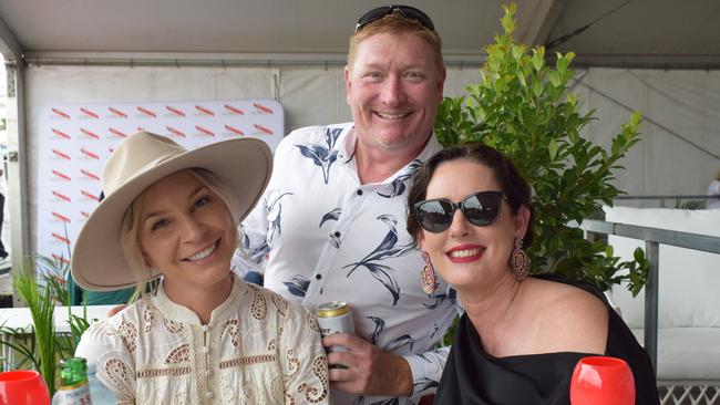 Steph, Brett and Jade at the Rockhampton Jaguar Land Rover Pop-Up Polo on June 3, 2023. Picture: Aden Stokes