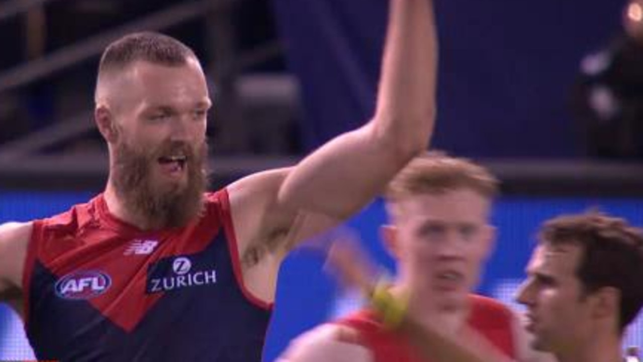 Max Gawn had plenty of advice for the umpire.