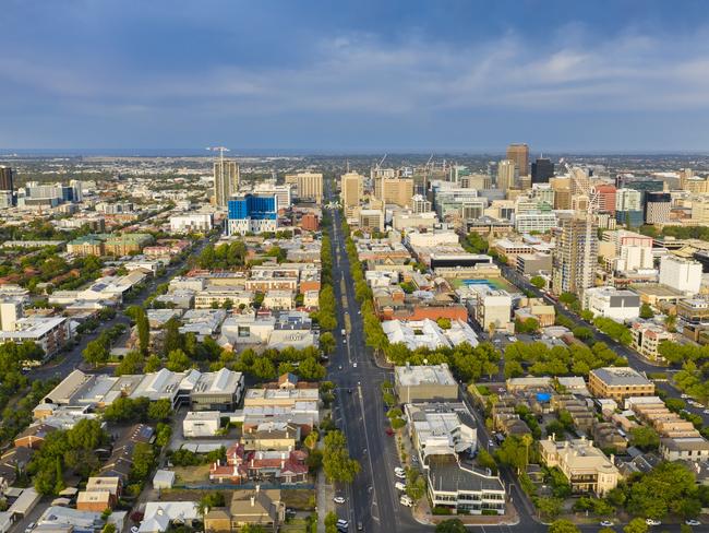 Aerial view of Adelaide in South Australia  suburbs, streets and housing generic images