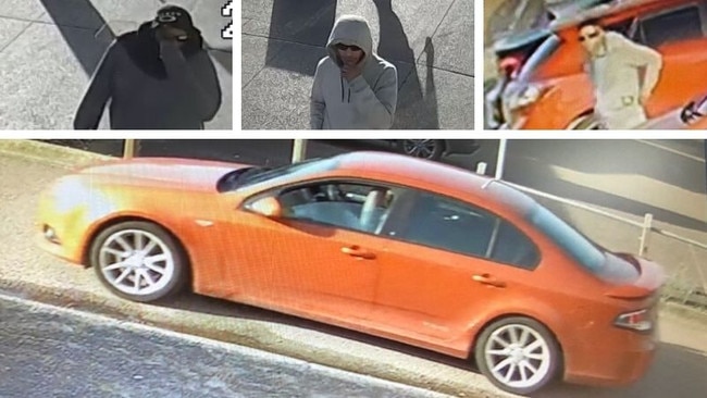 Police have released images of two men and a stolen car they wish to speak to regarding a crime spree. Pictures: Supplied