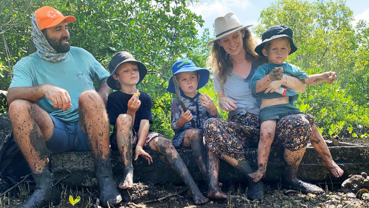 Sarah and Jaycob Lions with sons Finn (7) Harry (5) and Jack (3).