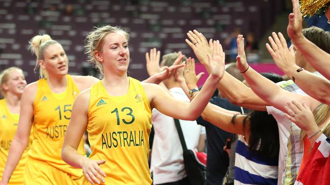 Rachel Jarry and Lauren Jackson at the 2012 Olympics. Photo: Getty Images.