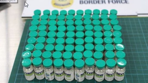 Vials from an Australian Border Force seizure of $4.5 million worth of performance and image enhancing drugs. Picture: ABF 