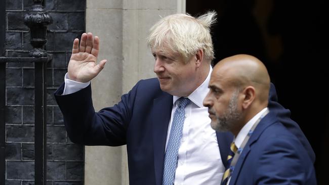 Boris Johnson leaves 10 Downing Street on Thursday. Picture: AP