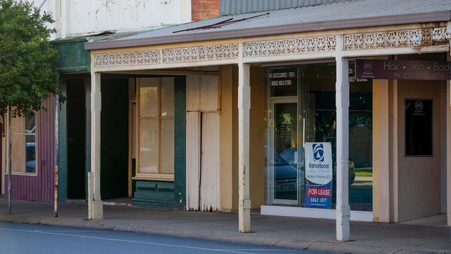 Vacant shopfronts in Numurkah. Picture: Mark Stewart