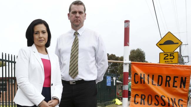 Prue Car MP and NSW Teachers Federation organiser Michael de Wall are putting pressure on the State Government to build Jordan Springs’ primary school sooner, rather than later. Picture: David Swift