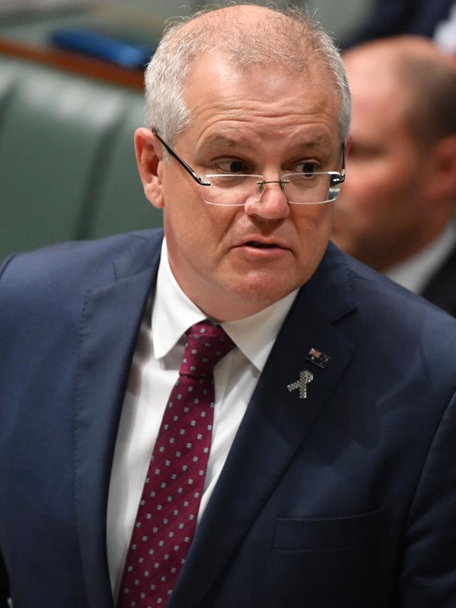 Scott Morrison in Question Time. Picture: AAP