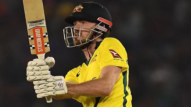 Ashton Turner scored 84 not out to help Australia chase down a record total in India. Picture: AFP