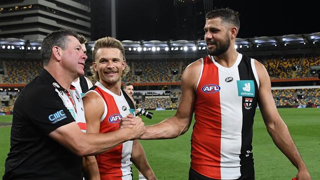 Paddy Ryder and Dan Butler were among St Kilda’s big recruiting haul last year. Picture: Quinn Rooney/Getty Images