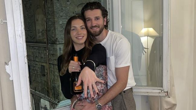 Neila Brenning shows off her engagement ring with Marcus Bontempelli. Picture: Instagram