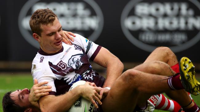 Tom Trbojevic was brilliant for Manly. Picture: Cameron Spencer