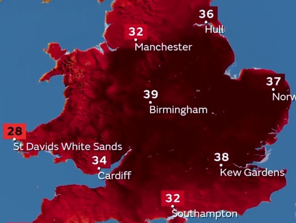 UK weather London forecast, England to hit 41C, heat warning news