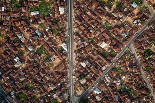 This aerial photograph shows a general view of the city of Ibadan in southwestern Nigeria, where the incident occurred