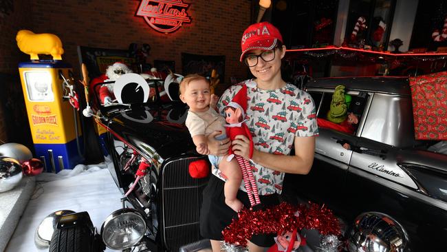 Liberty Eggins with her niece Georgia Gurney, 8 months at NQ Kool Kars and Customs. Picture: Evan Morgan