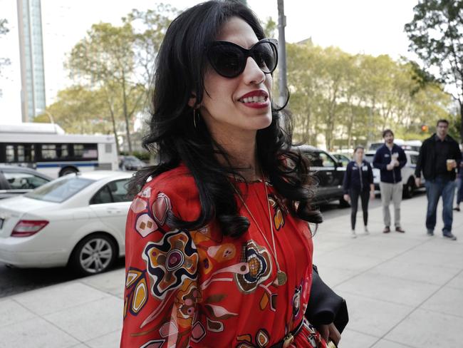 Huma Abedin has been described as Mrs Clinton’s most trusted adviser. Picture: AP/Mark Lennihan