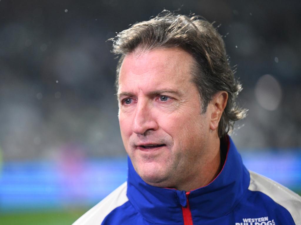 Luke Beveridge has gone from a man under pressure to a coach who looks safe. Picture: Daniel Pockett/Getty Images