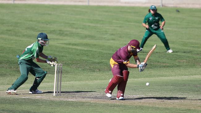 VSDCA: Coburg Batsman Aaron Shellie on his way to 95. Picture: Stuart Milligan