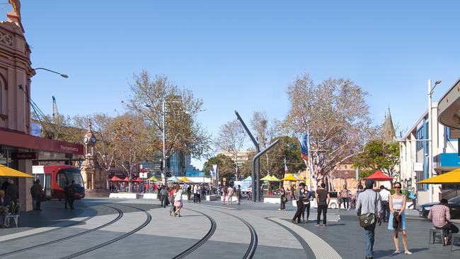 The light rail will travel through Church St and Macquarie St at Parramatta.