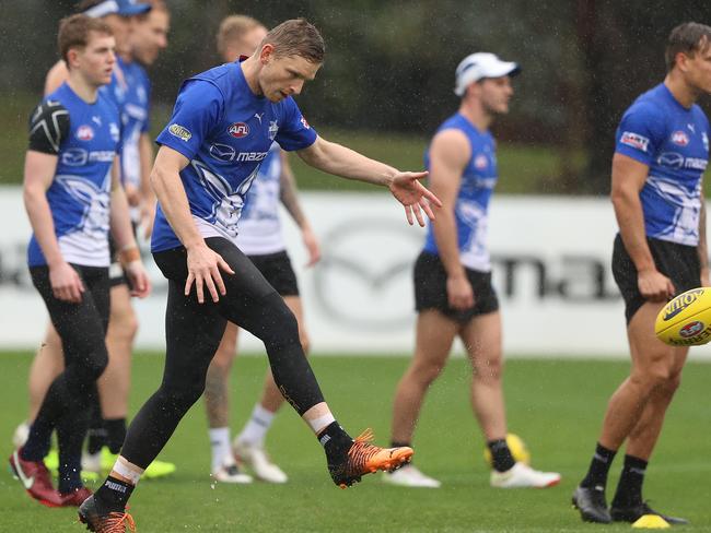 Ziebell said wet weather at a main training session would prepare the Roos for greasy conditions in Darwin. Picture: Robert Cianflone/Getty Images)