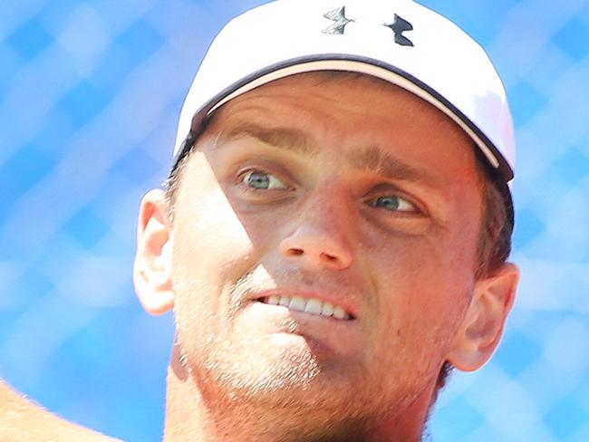 Aleksandr Nedovyesov (Kazakhstan). ATP Challenger, at Happy Valley Tennis Club. 04/01/16 Picture: Stephen Laffer