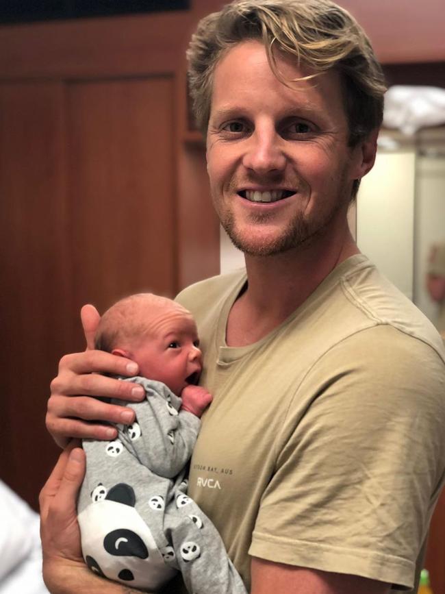 Rory Sloane with baby son Sonny Leo Sloane. Picture: Instagram.