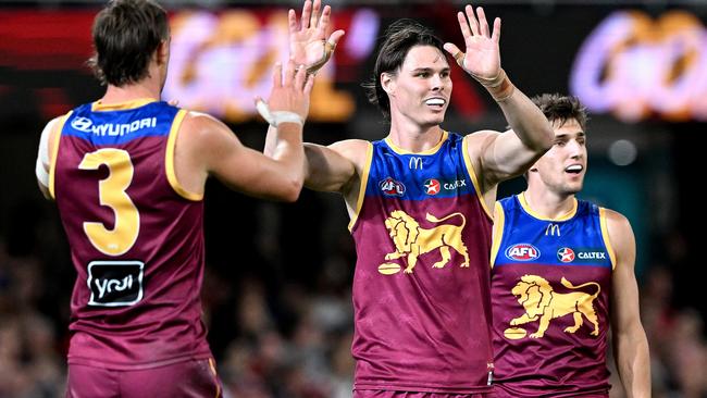 The biggest question for rivals in September will be how to blunt Brisbane’s forward 50 potency. Picture: Bradley Kanaris/Getty Images