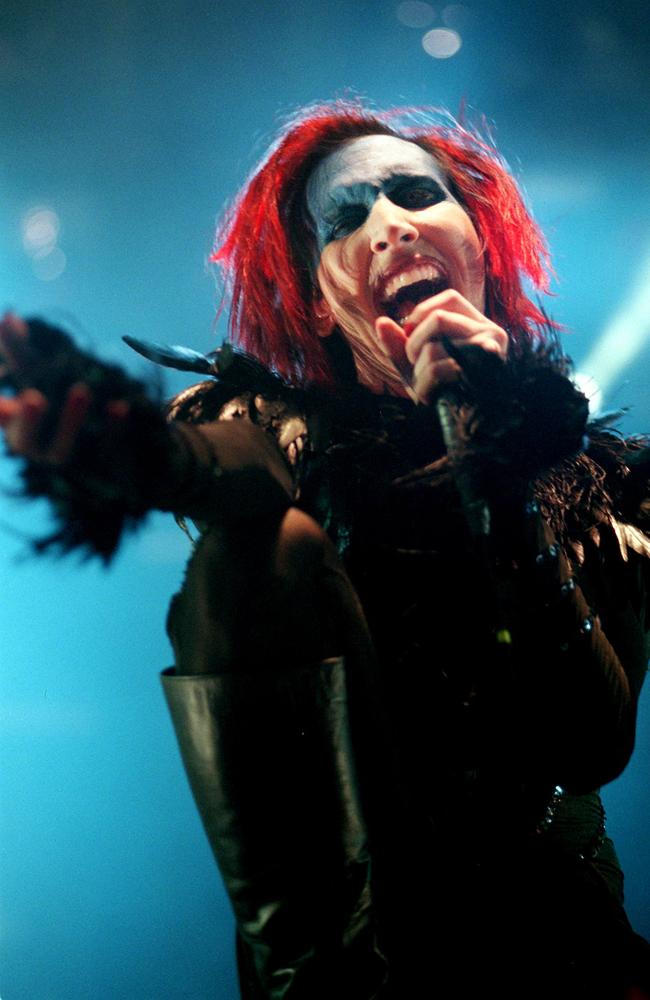 Manson on stage in Adelaide, South Australia in 1999. Picture: Mark Brake